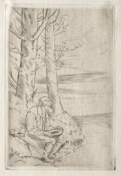 Ślepy żebrak. autorstwa Alphonse Legros