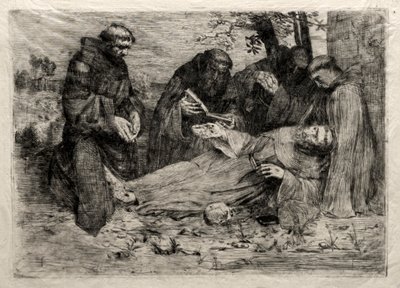 Śmierć św. Franciszka. autorstwa Alphonse Legros