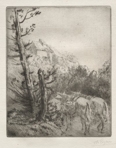 Farma na wzgórzu. autorstwa Alphonse Legros