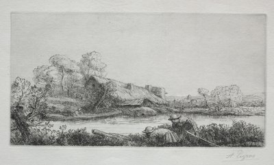 Farma nad rzeką (La Ferme Sur La Rivière: Efekt wieczoru) autorstwa Alphonse Legros