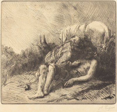 Dobry Samarytanin autorstwa Alphonse Legros