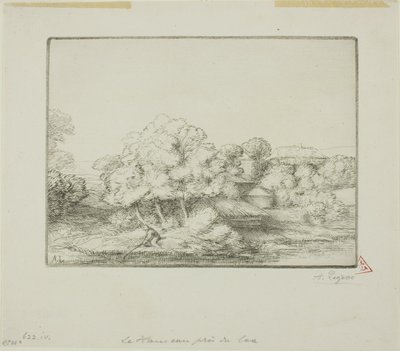 Wioska nad jeziorem autorstwa Alphonse Legros