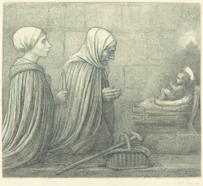 Żłobek La szopka. autorstwa Alphonse Legros