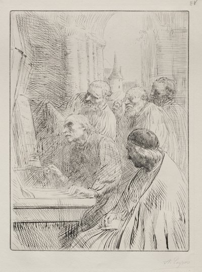 Mnisi w kościele autorstwa Alphonse Legros