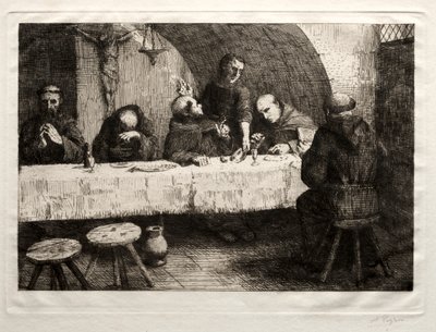 Refektarz , ok. godz. 1862. autorstwa Alphonse Legros