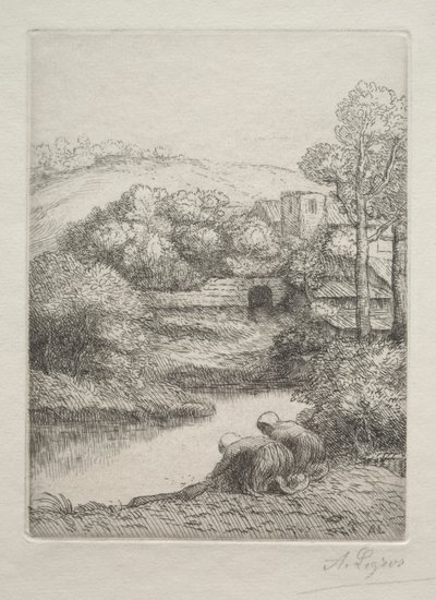 Miejsce prania, zwane Praczkami Le Lavoir, Dite Les Laveuses. autorstwa Alphonse Legros