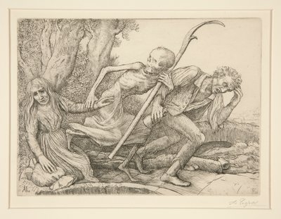 Triumf śmierci: śmierć prowadząca L autorstwa Alphonse Legros
