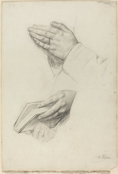 Dwa badania rąk. autorstwa Alphonse Legros