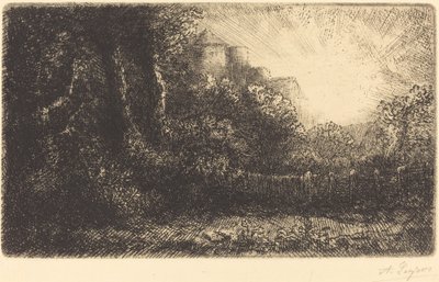 Widok na zamek Chateau de Poillet. autorstwa Alphonse Legros