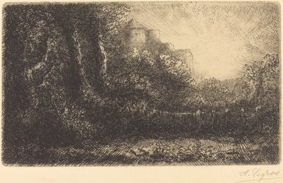 Widok na zamek Chateau de Poillet. autorstwa Alphonse Legros
