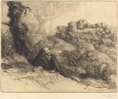 Widok na zamek Chateau des Revenants. autorstwa Alphonse Legros