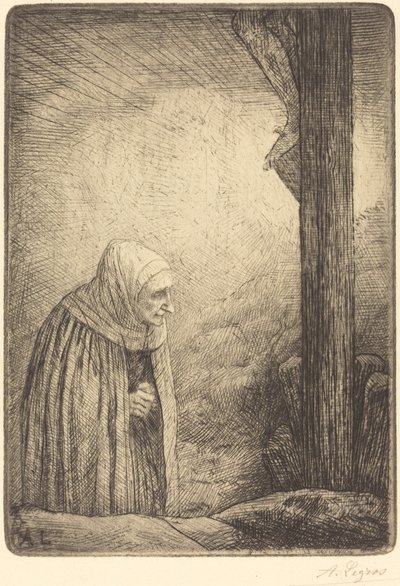 Kobieta u stóp krzyża (Femme au calvaire) autorstwa Alphonse Legros