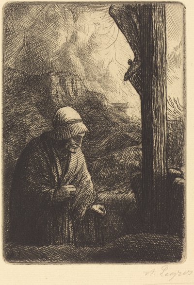 Kobieta u stóp krzyża (Femme au calvaire) autorstwa Alphonse Legros