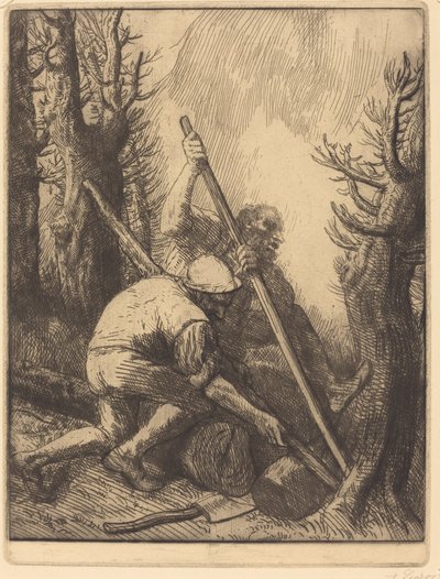 Drwale, III płyta (Les bucherons) autorstwa Alphonse Legros