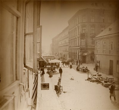 [Widok z okna mieszkania Muchy, w pobliżu Amalienstrasse, Monachium]. autorstwa Alphonse Maria Mucha