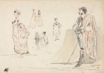 Szkice postaci autorstwa Alphonse Marie Adolphe de Neuville