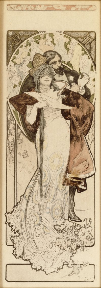 Makieta do litografii "Program 27 października 1900", ok. godz. 1900 autorstwa Alphonse Mucha