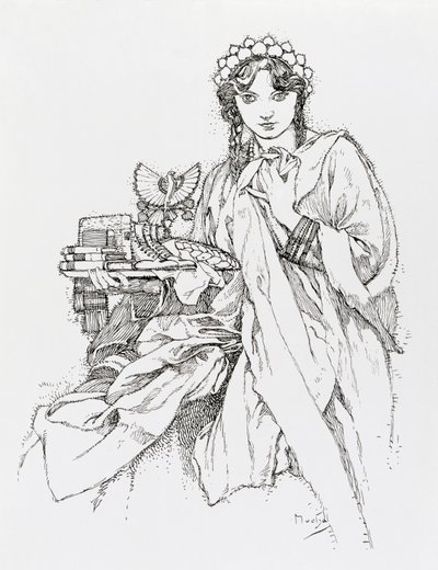 Plakat reklamowy Ian Amos Komensky Lodge autorstwa Alphonse Mucha