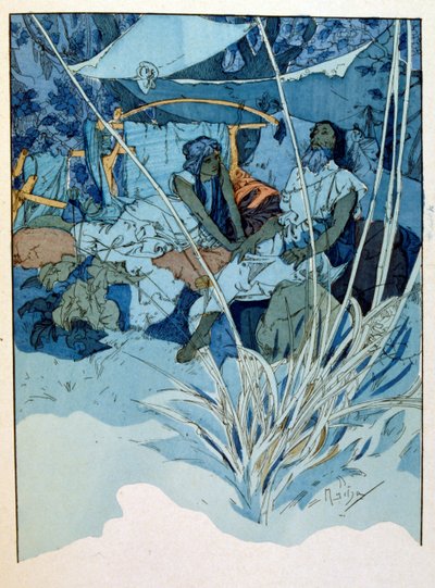 Ilustracja Alfonsa Muchy z "Ramy" poematu Paula Veroli w trzech aktach. ok.1898. Mucha (1860 – 1939). był czeskim malarzem secesyjnym autorstwa Alphonse Mucha