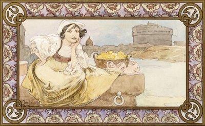 Włoszka, 1900 autorstwa Alphonse Mucha