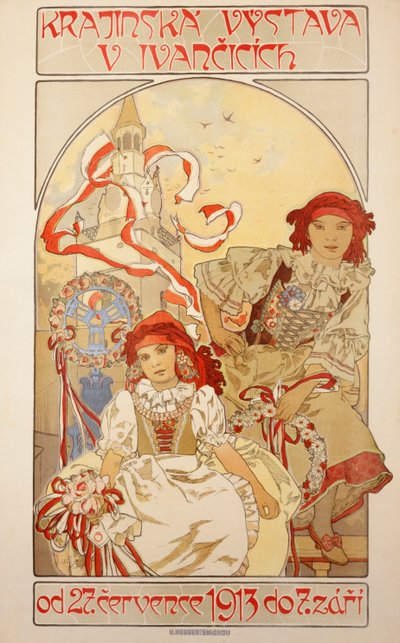 Wystawa pejzażowa w Ivancicich, 1913 autorstwa Alphonse Mucha
