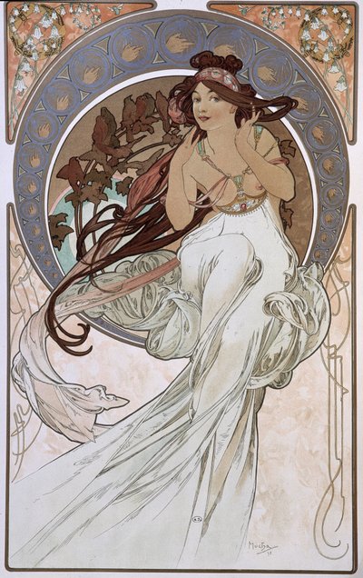 La Musique - autorstwa Mucha autorstwa Alphonse Mucha