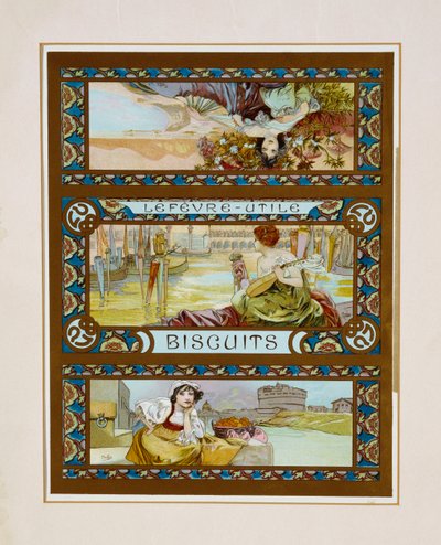 Lefevre-Utile, Cookies, ok. 1910 autorstwa Alphonse Mucha