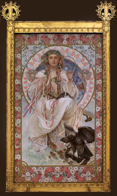 Portret Josephine Crane Bradley w Slavii. Obraz Alfonsa Muchy (1860-1939), olej i tempera na płótnie autorstwa Alphonse Mucha