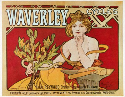 Plakat reklamujący cykle Waverley autorstwa Alphonse Mucha