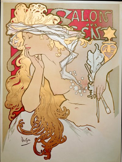 Plakat klubu nocnego Salon des Cents autorstwa Alphonse Marie Mucha