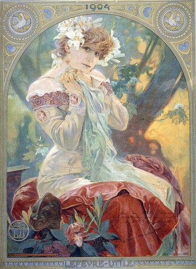 Sarah Bernhardt w roli księżniczki Lointaine, 1904 autorstwa Alphonse Mucha