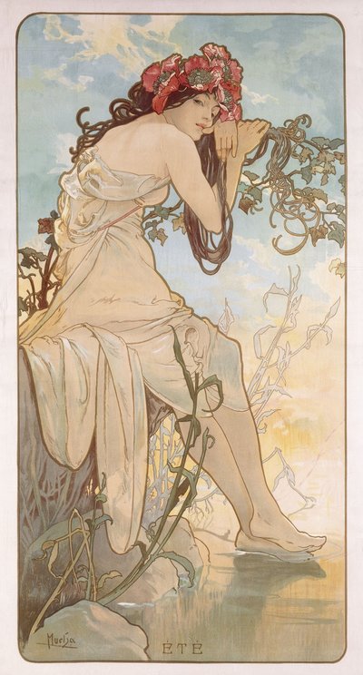 Lato; Ete, ok.1896 autorstwa Alphonse Mucha