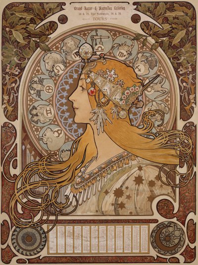Zodiak, Kryty Bazar i nowe galerie, Wycieczki autorstwa Alphonse Mucha