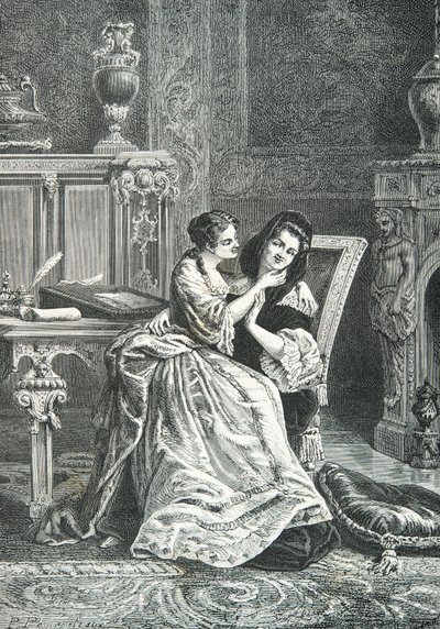 Marie Adelaide de Savoie z Mamde de Maintenon (rycina) autorstwa Alphonse Marie de Neuville