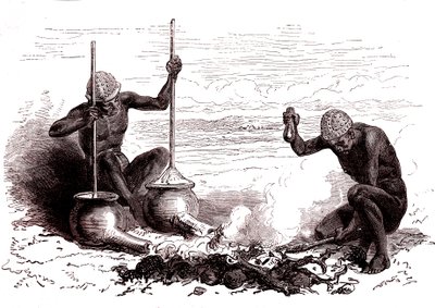 Rdzenni kowale z plemienia Latuka. Południowy Sudan autorstwa Alphonse Marie de Neuville