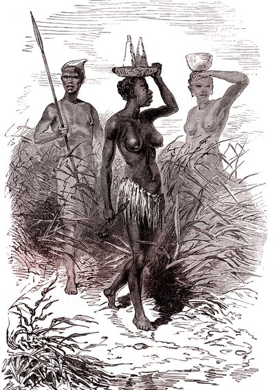 Rdzenni mieszkańcy plemienia Nuer, dolina górnego Nilu autorstwa Alphonse Marie de Neuville