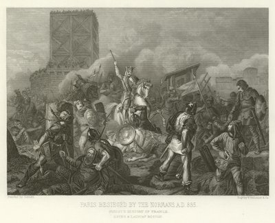 Paryż oblegany przez Normanów, AD 885 autorstwa Alphonse Marie de Neuville