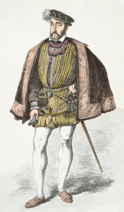 Portret króla Henryka 2 (rycina) autorstwa Alphonse Marie de Neuville