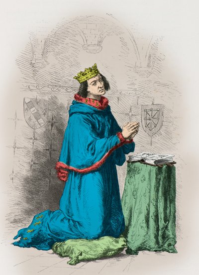 Portret króla Nawarry Karola II (rycina) autorstwa Alphonse Marie de Neuville