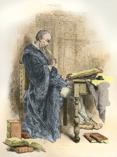 Portret Clementa Marota przy biurku (rycina) autorstwa Alphonse Marie de Neuville