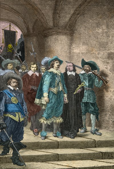 Markiz de Cinq Mars i Francois Auguste de Thou w drodze na egzekucję autorstwa Alphonse Marie de Neuville