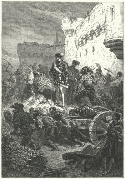 Franciszek, książę Guise nadzorujący budowę umocnień Metz, 1552 autorstwa Alphonse Marie de after Neuville