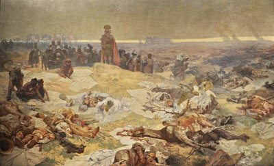 Po bitwie pod Grunwaldem. Solidarność Słowian Północnych Cykl Epopeja słowiańska autorstwa Alphonse Mucha