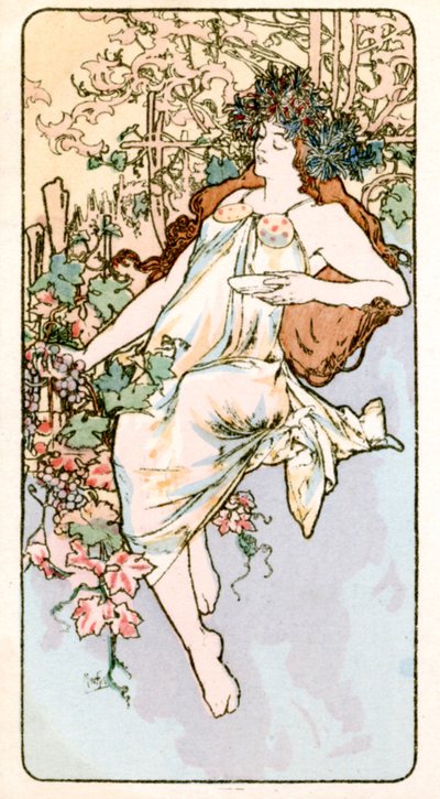 „Jesień”, 1897 r. autorstwa Alphonse Mucha