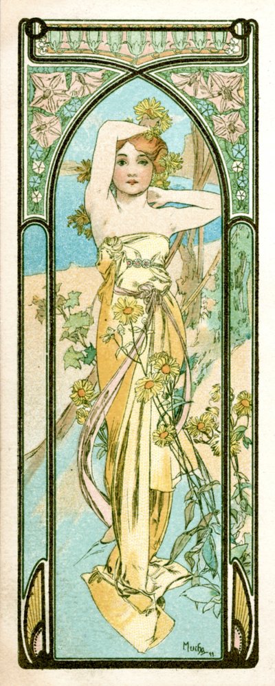 „Przebudzenie poranka”, 1899 autorstwa Alphonse Mucha