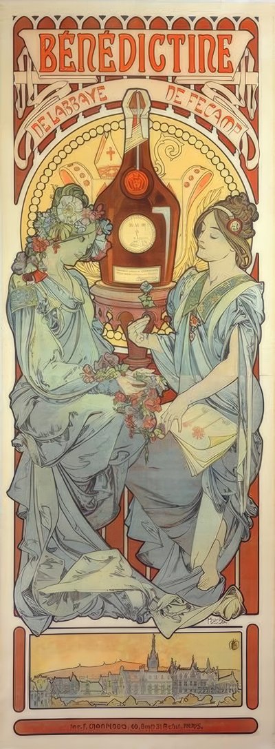 benedyktyński autorstwa Alphonse Mucha