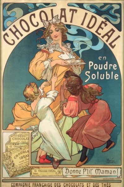 Idealny proszek rozpuszczalny w czekoladzie autorstwa Alphonse Mucha