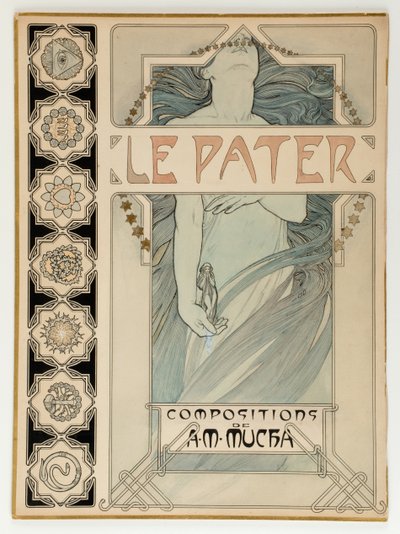 Projekt okładki do ilustrowanego wydania Le Pater autorstwa Alphonse Mucha