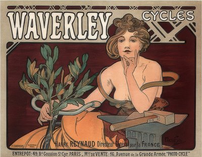 Rowery Waverley. 1896 autorstwa Alphonse Mucha