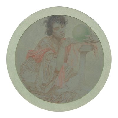 Wróżka z kryształową kulą. autorstwa Alphonse Mucha